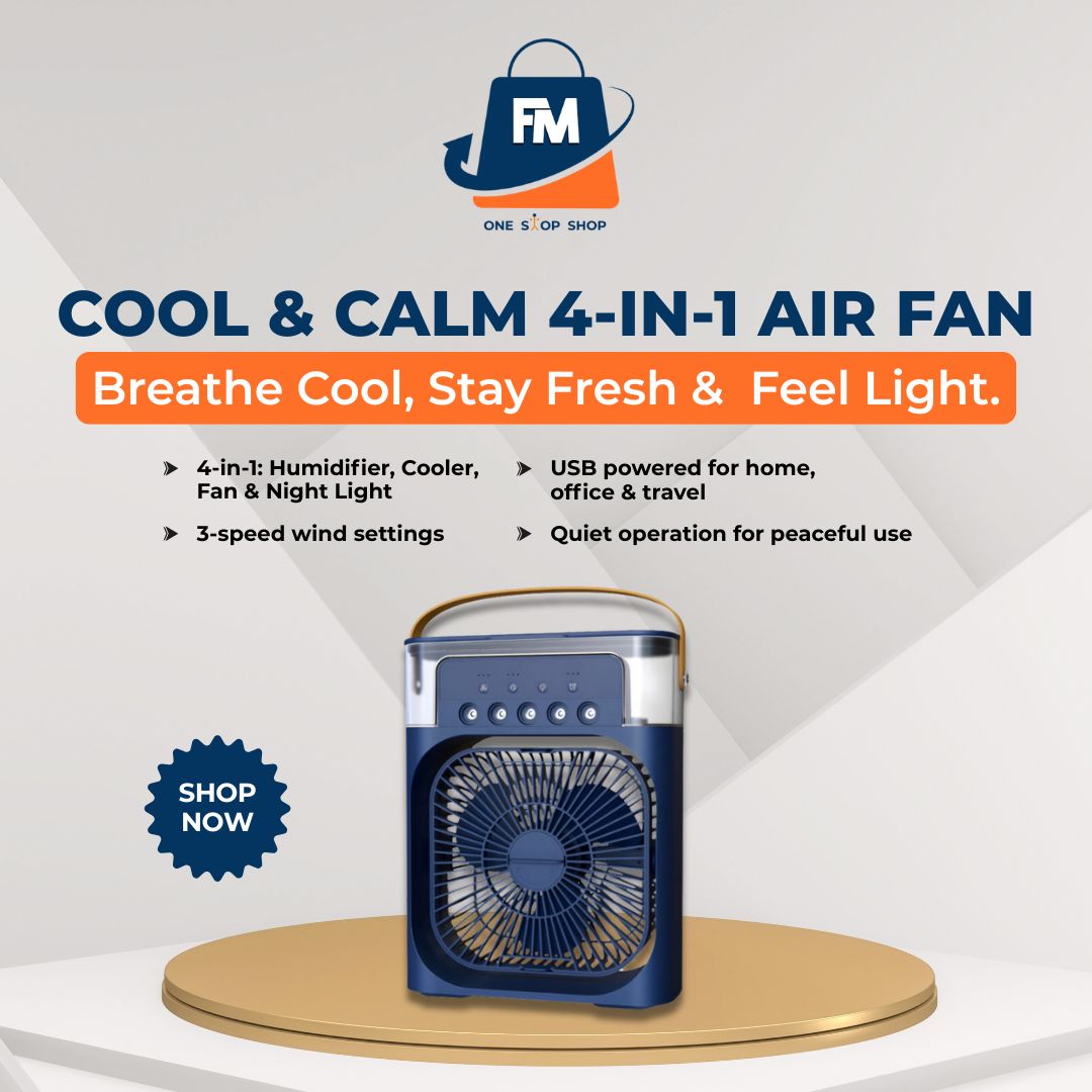 Stay Cool This Summer: Why the USB 4-in-1 Air Humidifier & Cooling Fan is a Game-Changer in Pakistan