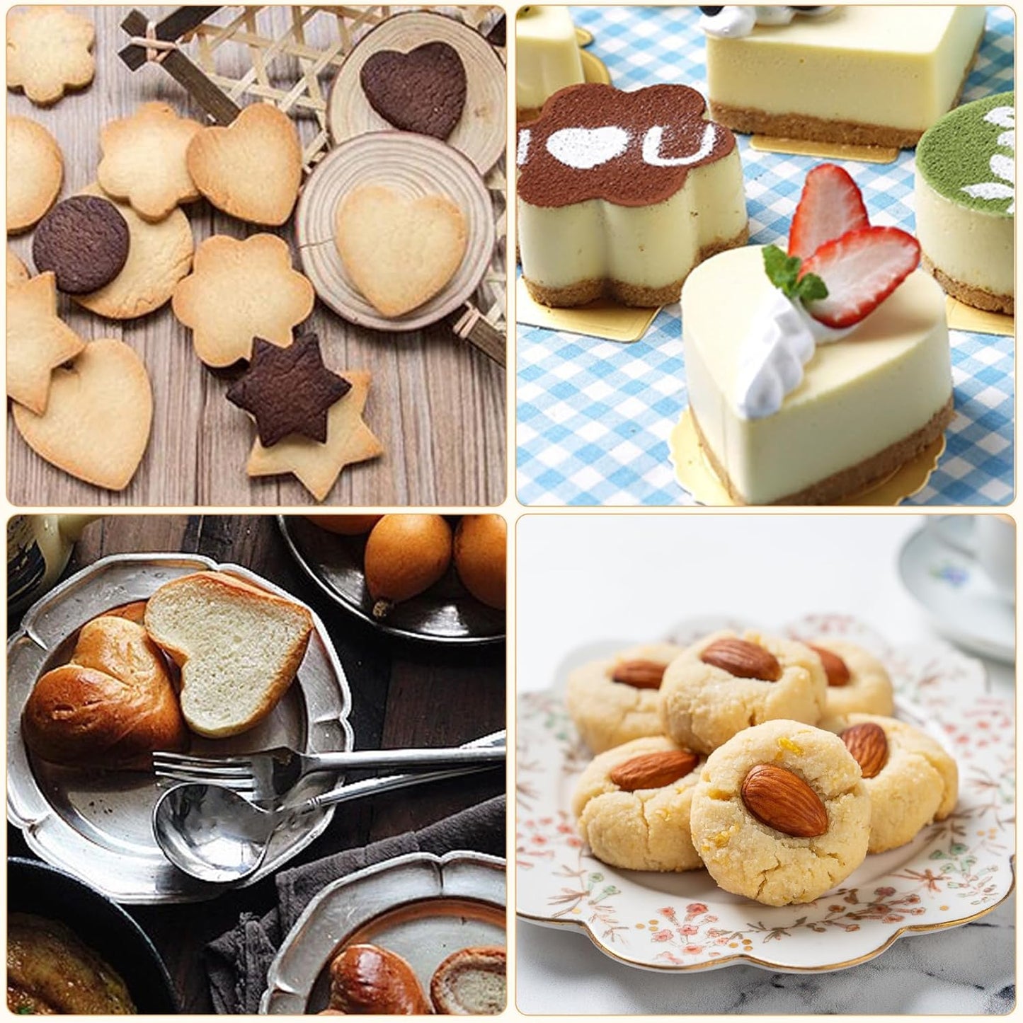 12 PCS Cookie Cutters Variety Pack - Heart, Star, Round, Flower - Stainless Steel Metal Flower Cookies Molds Round Cookies Cutter Small Star Cutters Flower for Baking