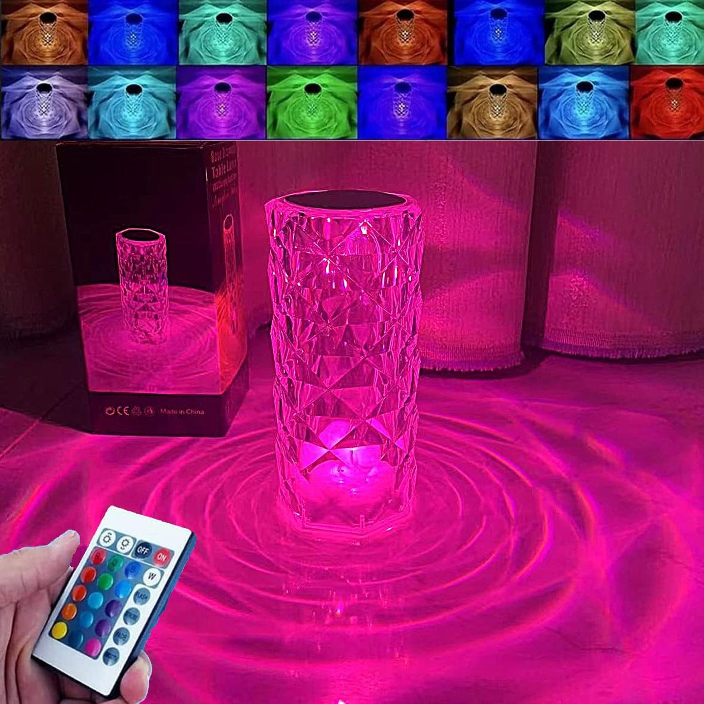 16 Colors Rechargeable Acrylic Bedside Lamp