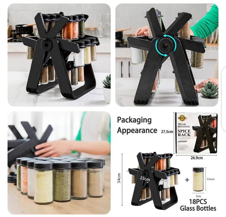 18 Jar 360 Rotating Spice Organizer