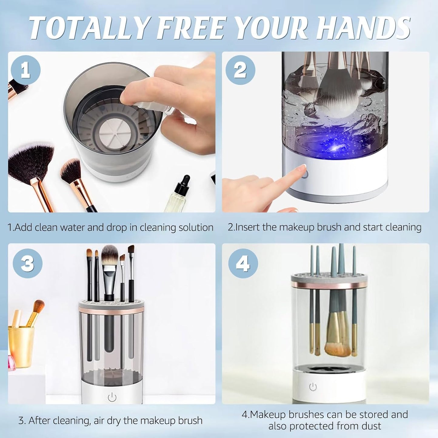 2 In 1 Electric Makeup Brush Cleaner Machine