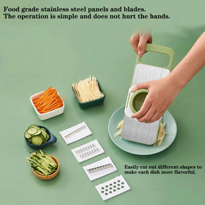5-in-1 Stainless Steel Vegetable Cutter & Grater