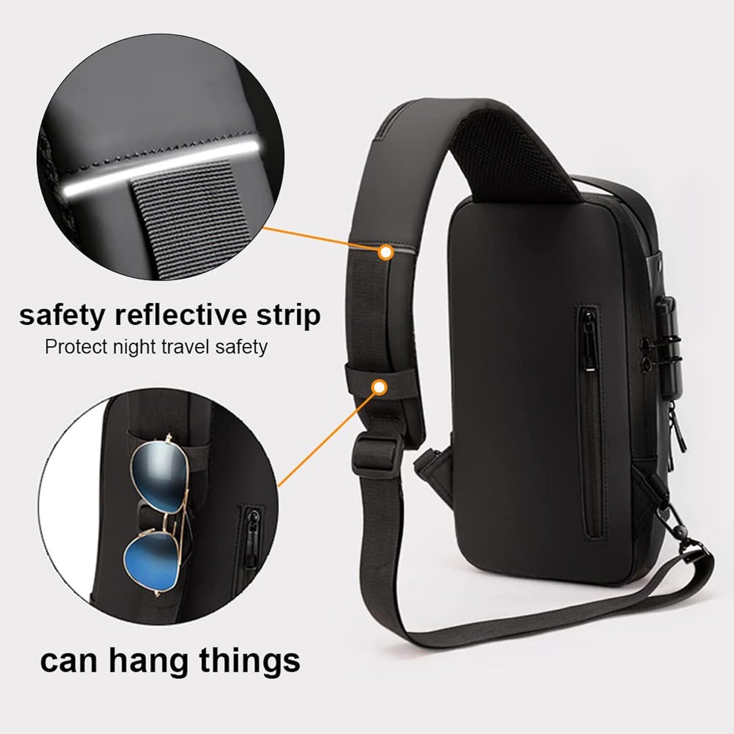 Anti Theft Sling Bag for Men & Women
