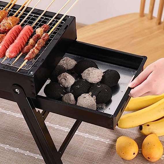 Ashtray BBQ Grill - Charcoal Grill With Stand - Drawer Type Ash Accumulator
