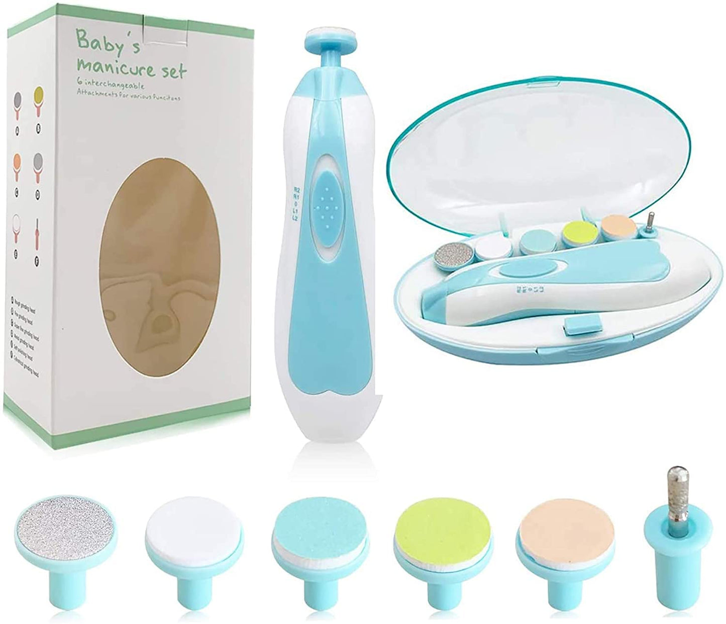Baby Nail Trimmer File with Light Safe Electric Nail Clippers