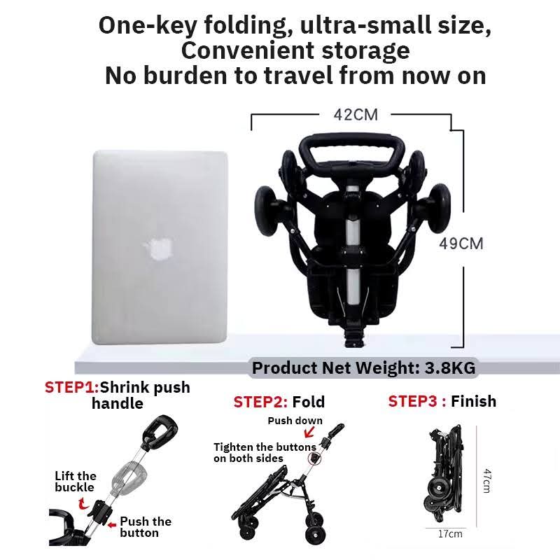 Baby Stroller - Foldable Four-wheeled Child Stroller