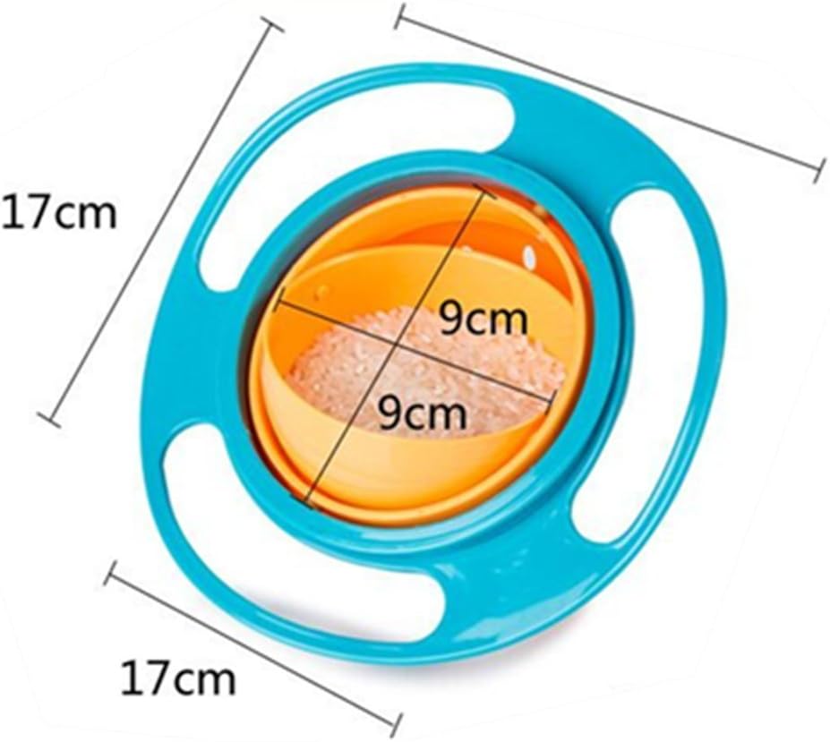 Berry President Magic Bowl 360 Degree Rotation Spill Resistant - Gyro Bowl with Lid For Toddler Baby Kids Children