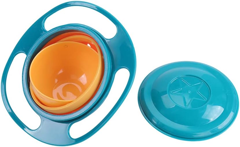 Berry President Magic Bowl 360 Degree Rotation Spill Resistant - Gyro Bowl with Lid For Toddler Baby Kids Children