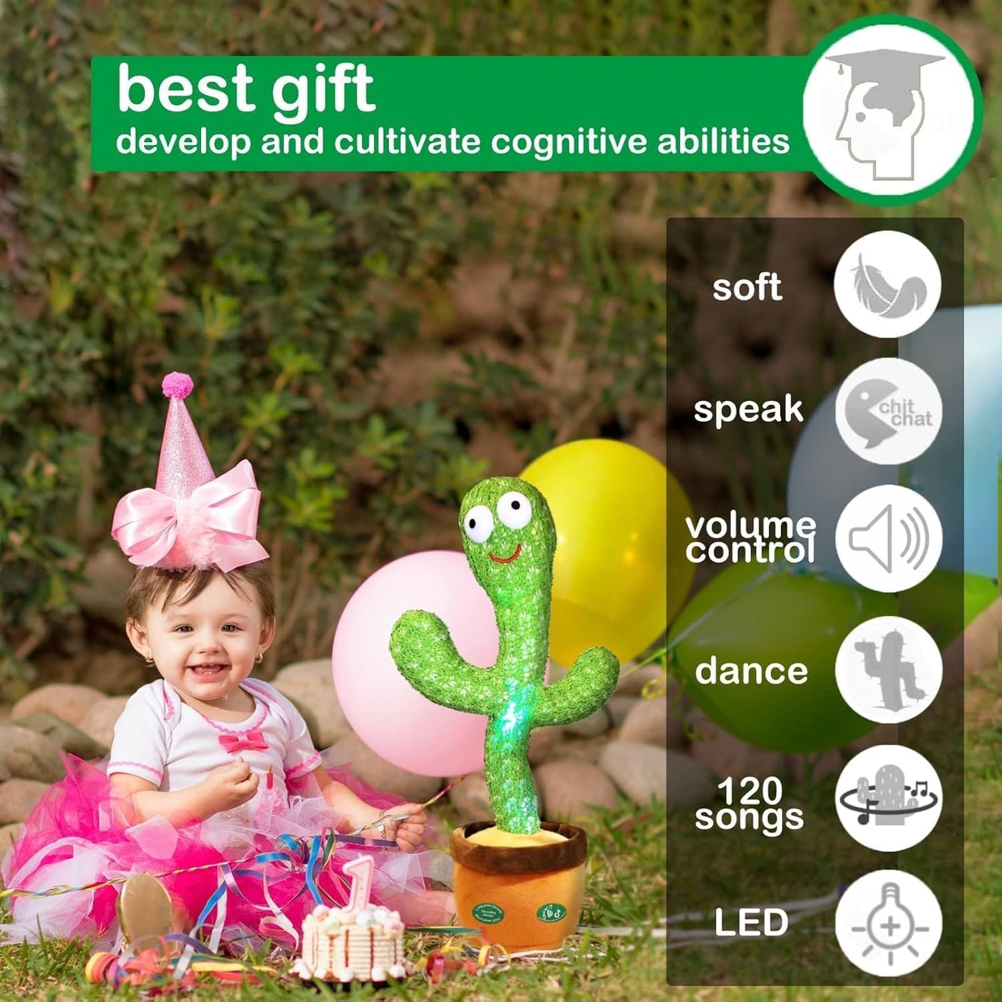 Dancing Talking Cactus Mimicking Toy For Kids