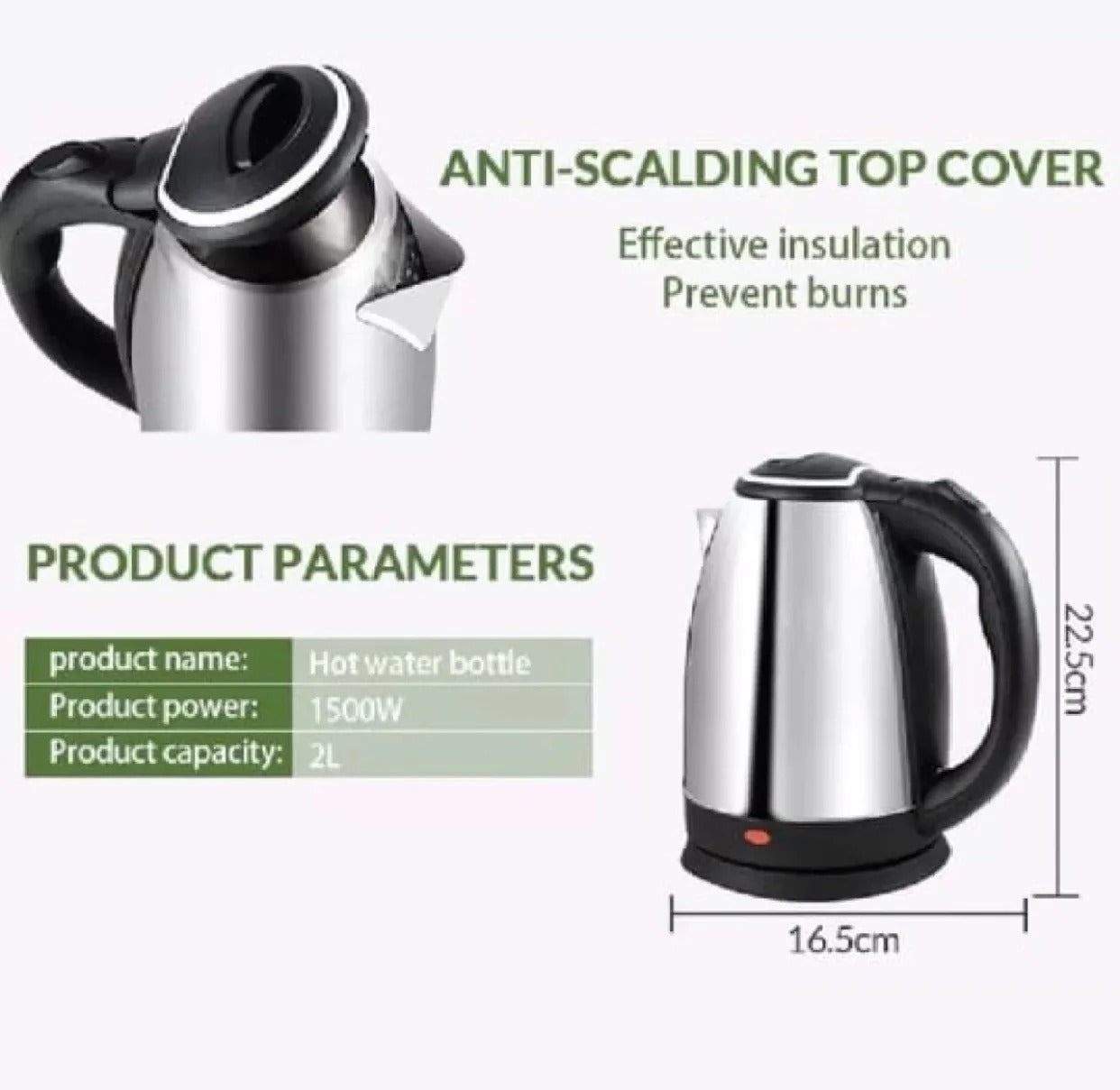 Electric Kettle - High Quality - Stainless Steel Body - Water & Milk Boiler - Kettle For Boiling