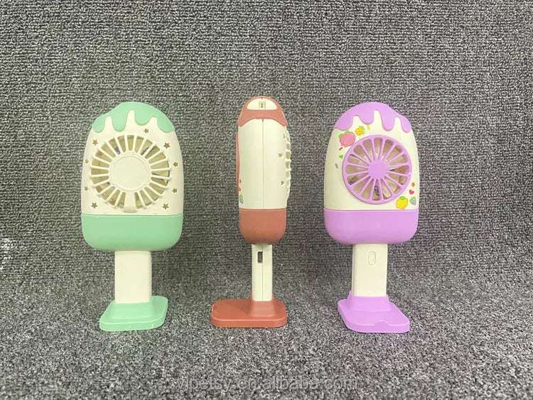 Ice Cream Mini Portable USB Rechargeable Electric Fan