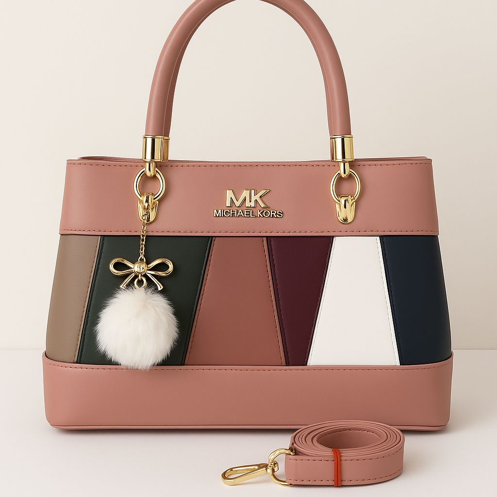 MK Chic Double Pocket Bag with Imported Keychain