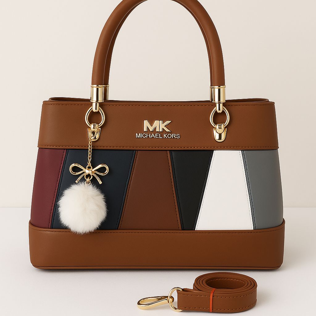 MK Chic Double Pocket Bag with Imported Keychain