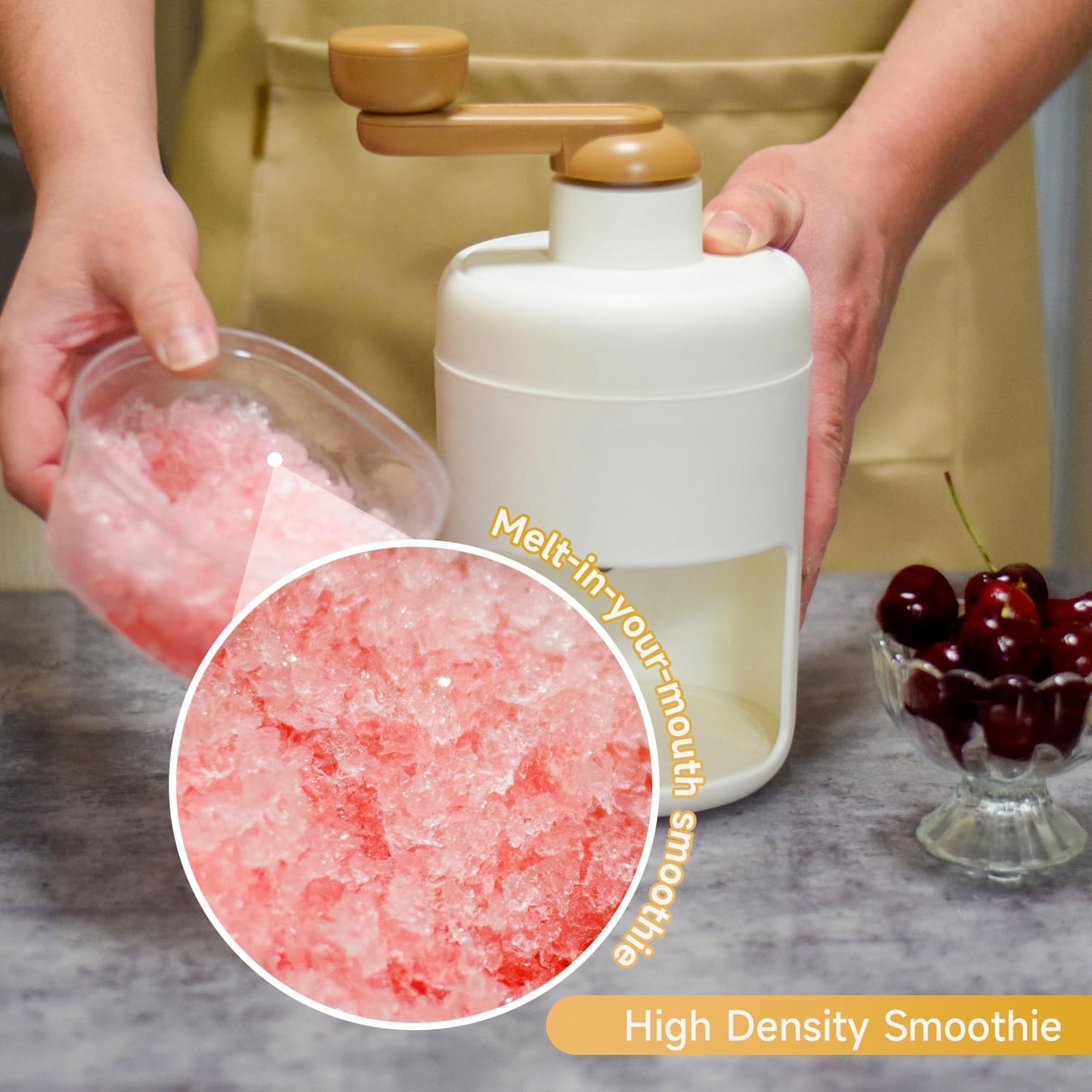 Manual Ice Crusher Machine with 3 Ice Trays, Ideal for Smoothies, Shaved Ice, and Frozen Cocktails – Portable Handheld Snow Cone Maker