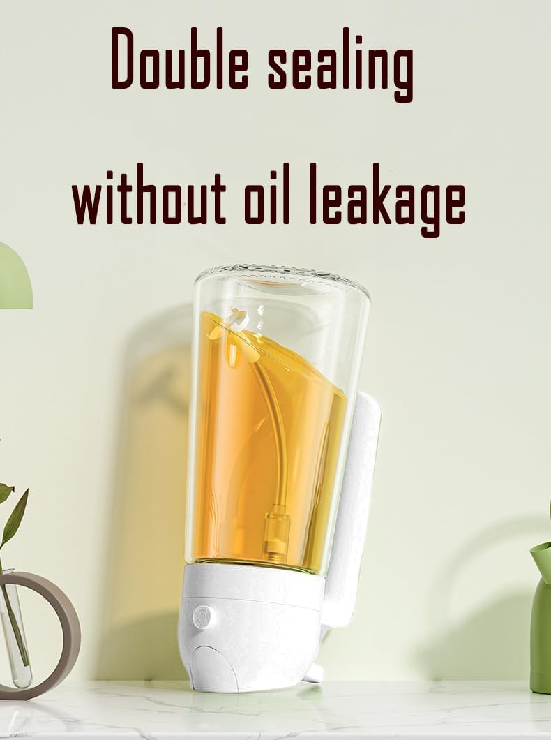 Oil Sprayer for Cooking,2 in 1 Olive Oil Dispenser and Oil Sprayer - Olive Oil Spritzer, Oil Sprayer for Air Fryer, Salad, BBQ, Roasting-White