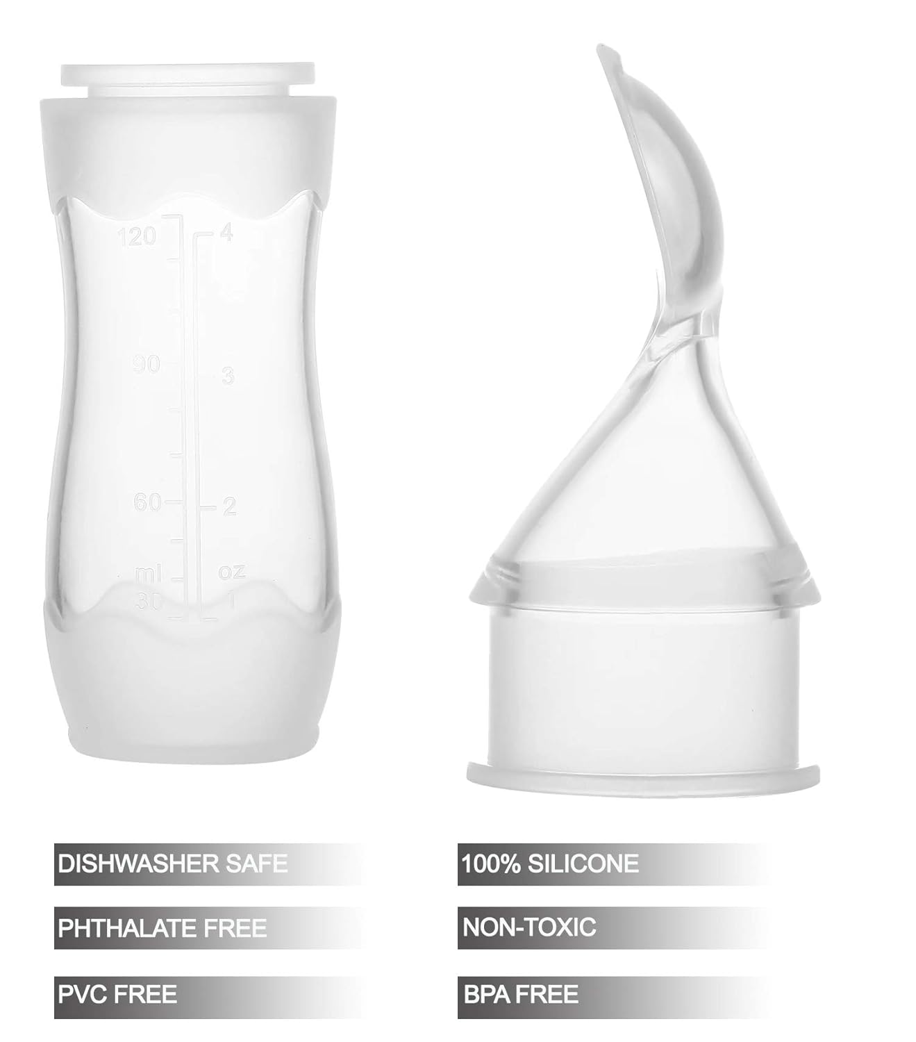 PandaEar Silicone Baby Food Dispensing Spoon - Fruit Squeeze Feeder - Travel Friendly Kids Toddlers Boys Girl