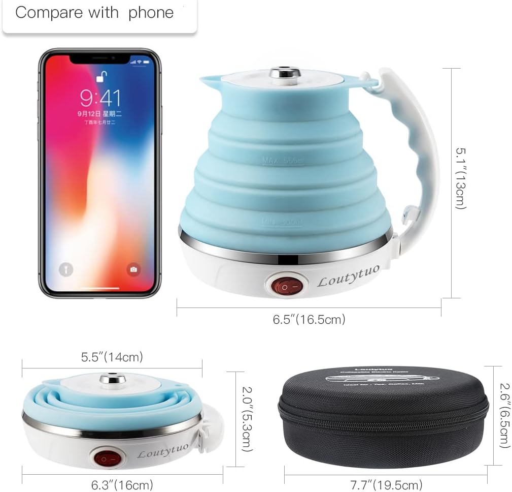 Portable Outdoor Foldable Silicone electric Kettle travel Mini Folding Electric Kettle | Travel Folding Electric Kettle