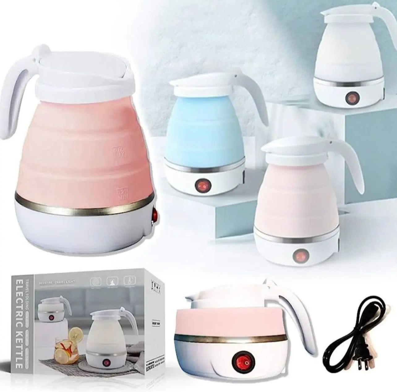 Portable Outdoor Foldable Silicone electric Kettle travel Mini Folding Electric Kettle | Travel Folding Electric Kettle
