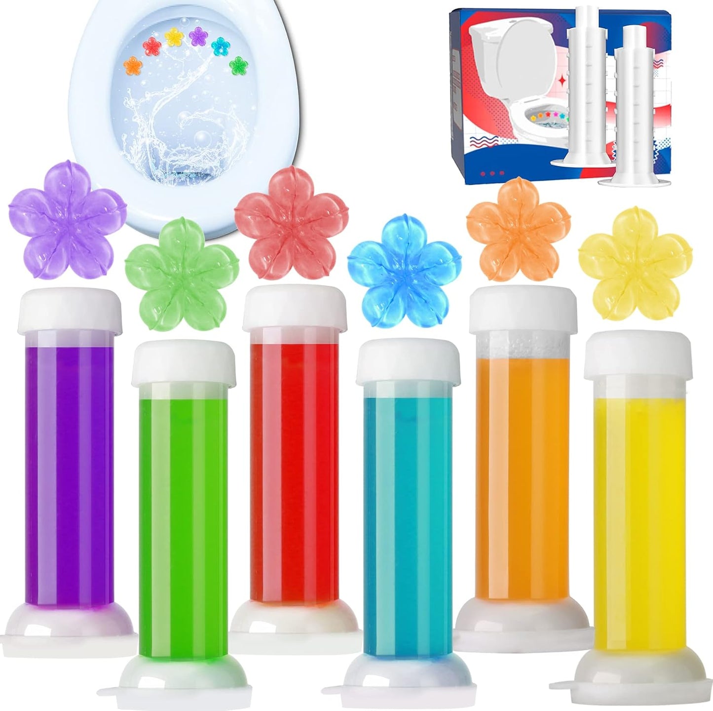 Toilet Gel Stamp, Count Flower Fragrance Bathroom Deodorizer Bowl Cleaner Toilet Refills