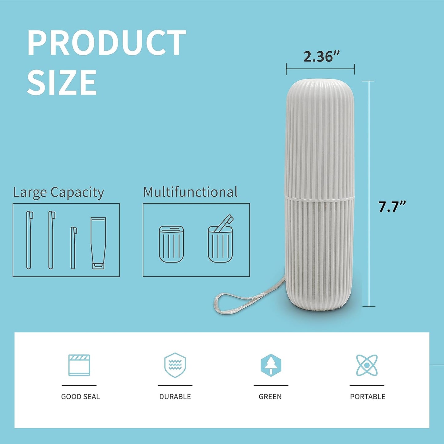 Travel Toothbrush Holder, Portable Toothbrush Cup Case for Traveling, Camping, Business Trip and School, Multifuction Toothbrushes Toothpaste Set