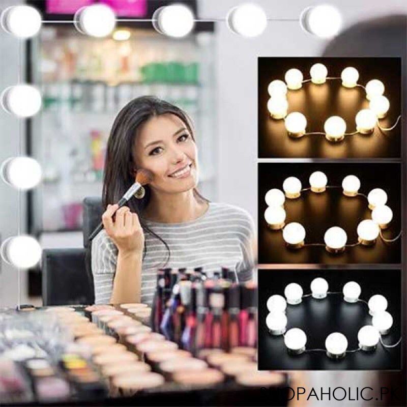 Vanity Light LED Bulbs for Makeup - Mirror Stand 10 Bulbs with 3 Light Modes