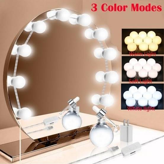 Vanity Light LED Bulbs for Makeup - Mirror Stand 10 Bulbs with 3 Light Modes