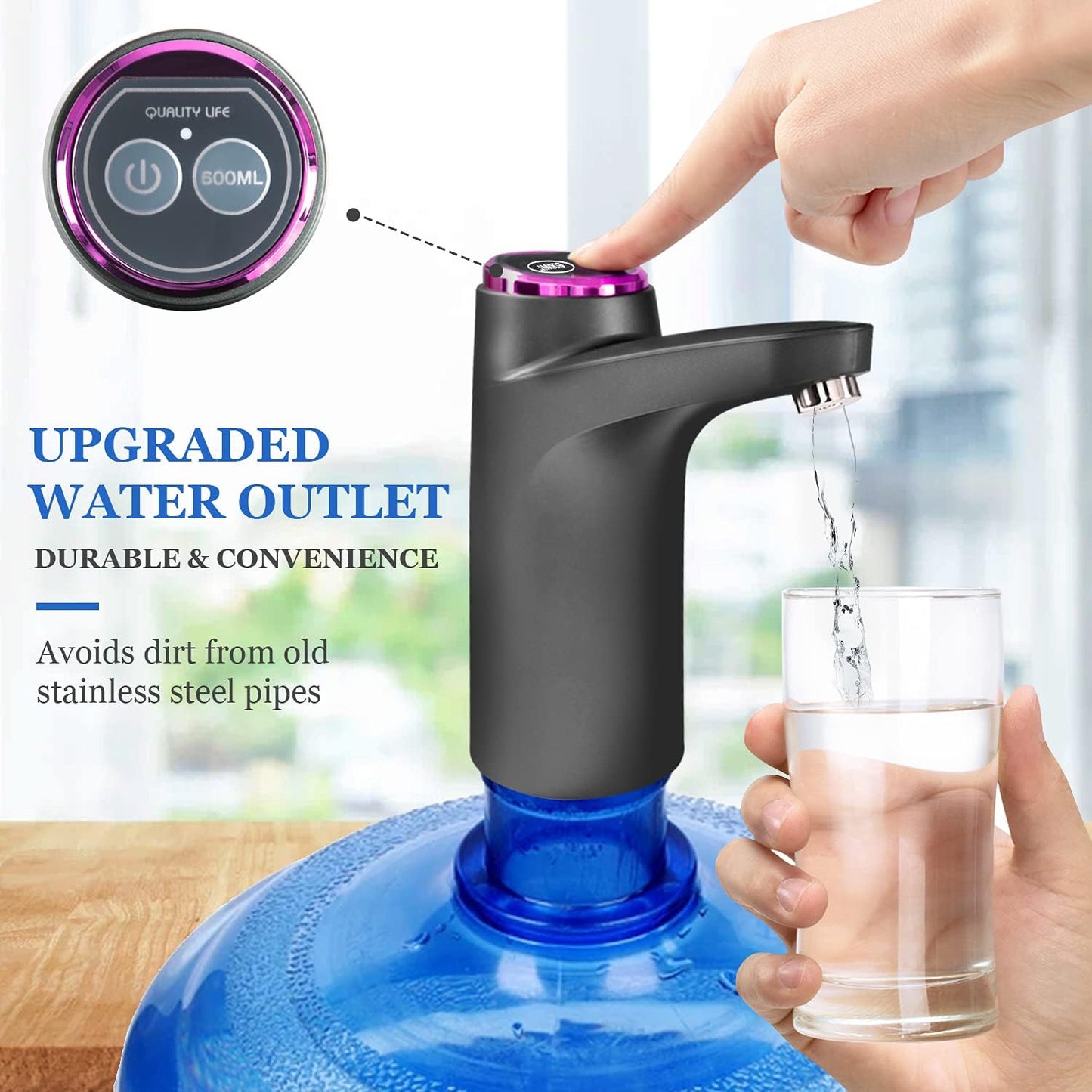 Water Bottle Pump USB Charging Automatic