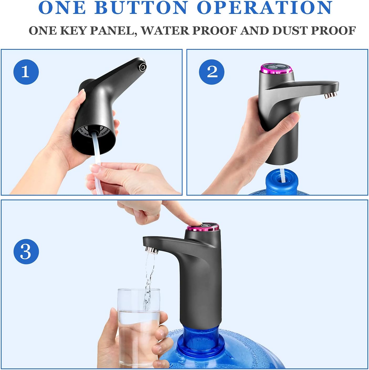 Water Bottle Pump USB Charging Automatic