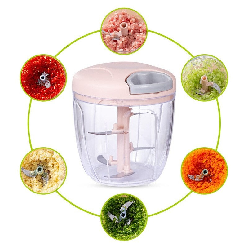 Manual Vegetable Cutter - Multifunctional cutter - spin cutter - 5 blades