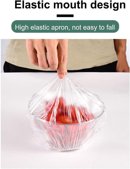 100Pcs Fresh Keeping Bags,Reusable Food Storage Covers, Stretchable Plastic Wrap Bowl Covers with Elastic Edging Stretch