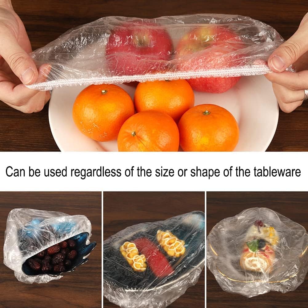 100Pcs Fresh Keeping Bags,Reusable Food Storage Covers, Stretchable Plastic Wrap Bowl Covers with Elastic Edging Stretch