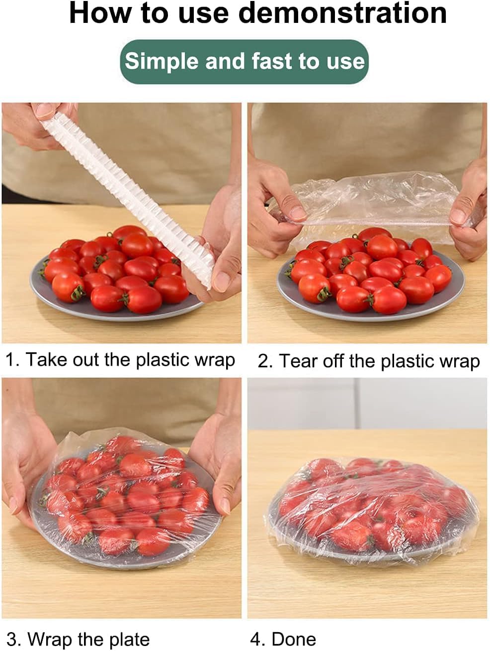 100Pcs Fresh Keeping Bags,Reusable Food Storage Covers, Stretchable Plastic Wrap Bowl Covers with Elastic Edging Stretch