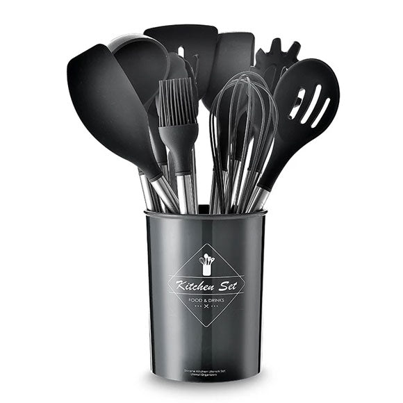 12 Pieces Cooking Tools Set Silicone Spoon Set (multicolor)