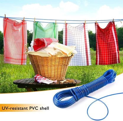20 Meter Wet Cloth Laundry Rope - Extra Strong, Durable, and Rust Resistant