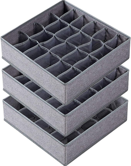 24 Grids ties,socks,underwear Divider - Wardrobe Organizer - Storage Box with Lid Drawer Organizers