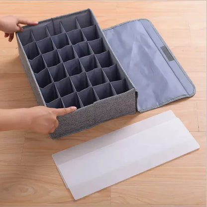 24 Grids ties,socks,underwear Divider - Wardrobe Organizer - Storage Box with Lid Drawer Organizers