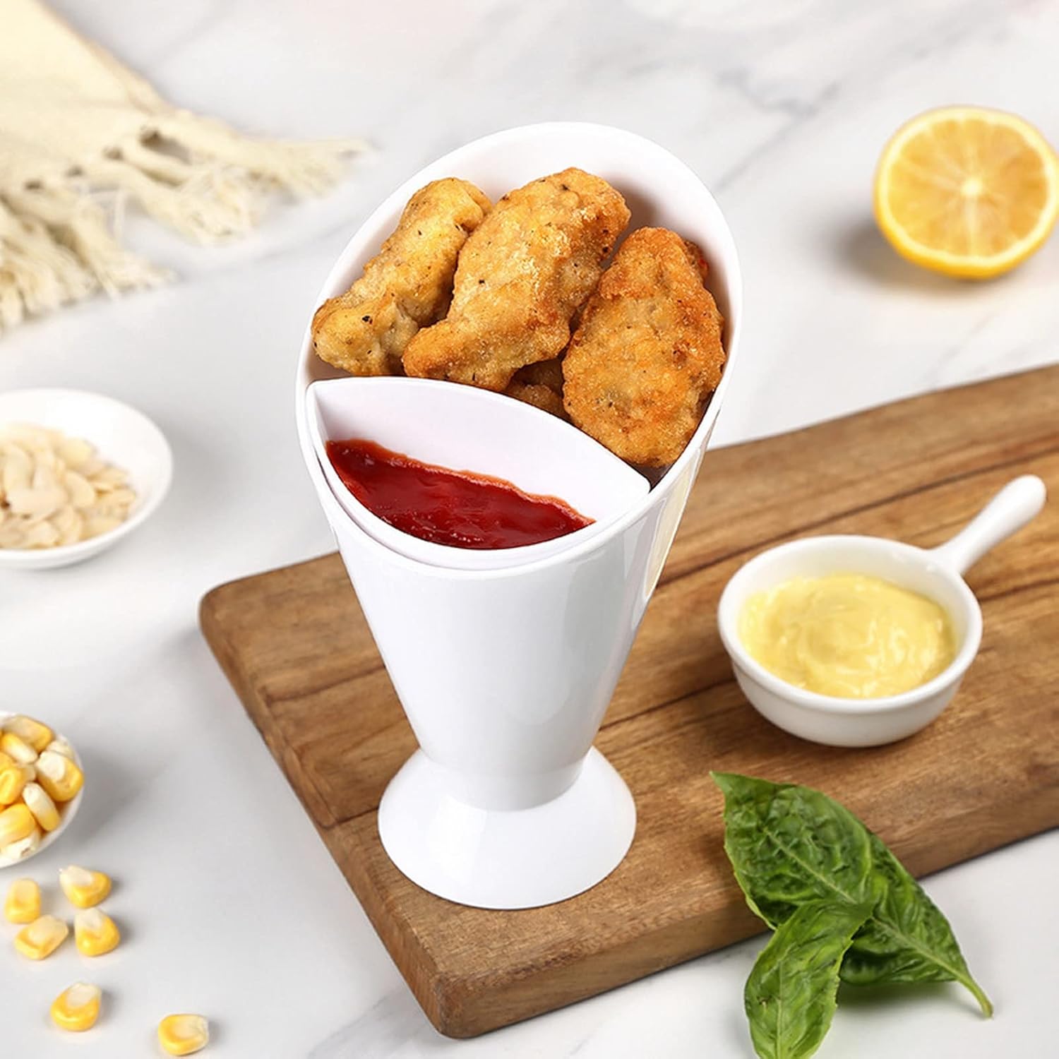  2 in 1 Portable French Fries And Sauce Holder Cup