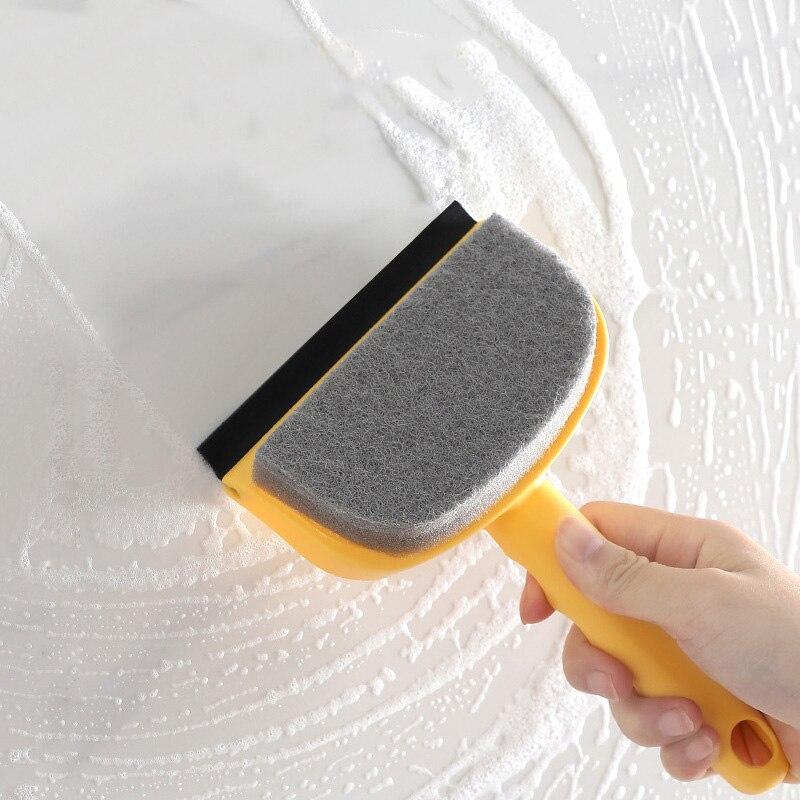2 in 1 Sponge Mini Wiper, brush, craping Washing Window Cleaner - Wiper Brush Tool Squeegee Rubber - Kitchen & Car Glass Cleaning