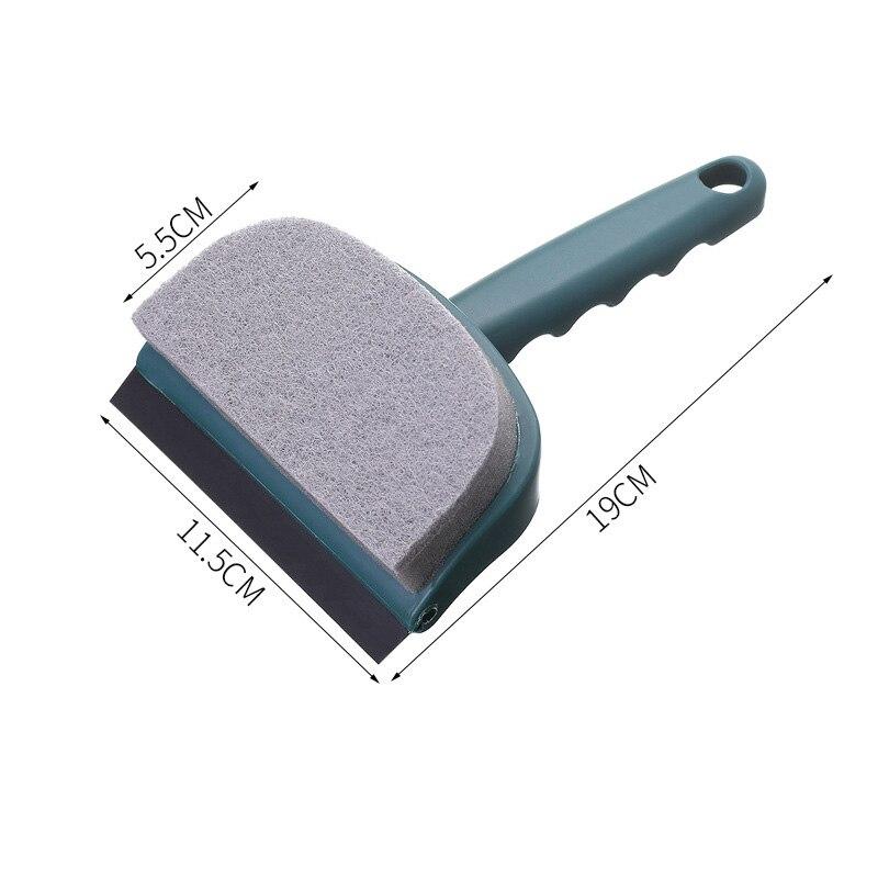 2 in 1 Sponge Mini Wiper, brush, craping Washing Window Cleaner - Wiper Brush Tool Squeegee Rubber - Kitchen & Car Glass Cleaning