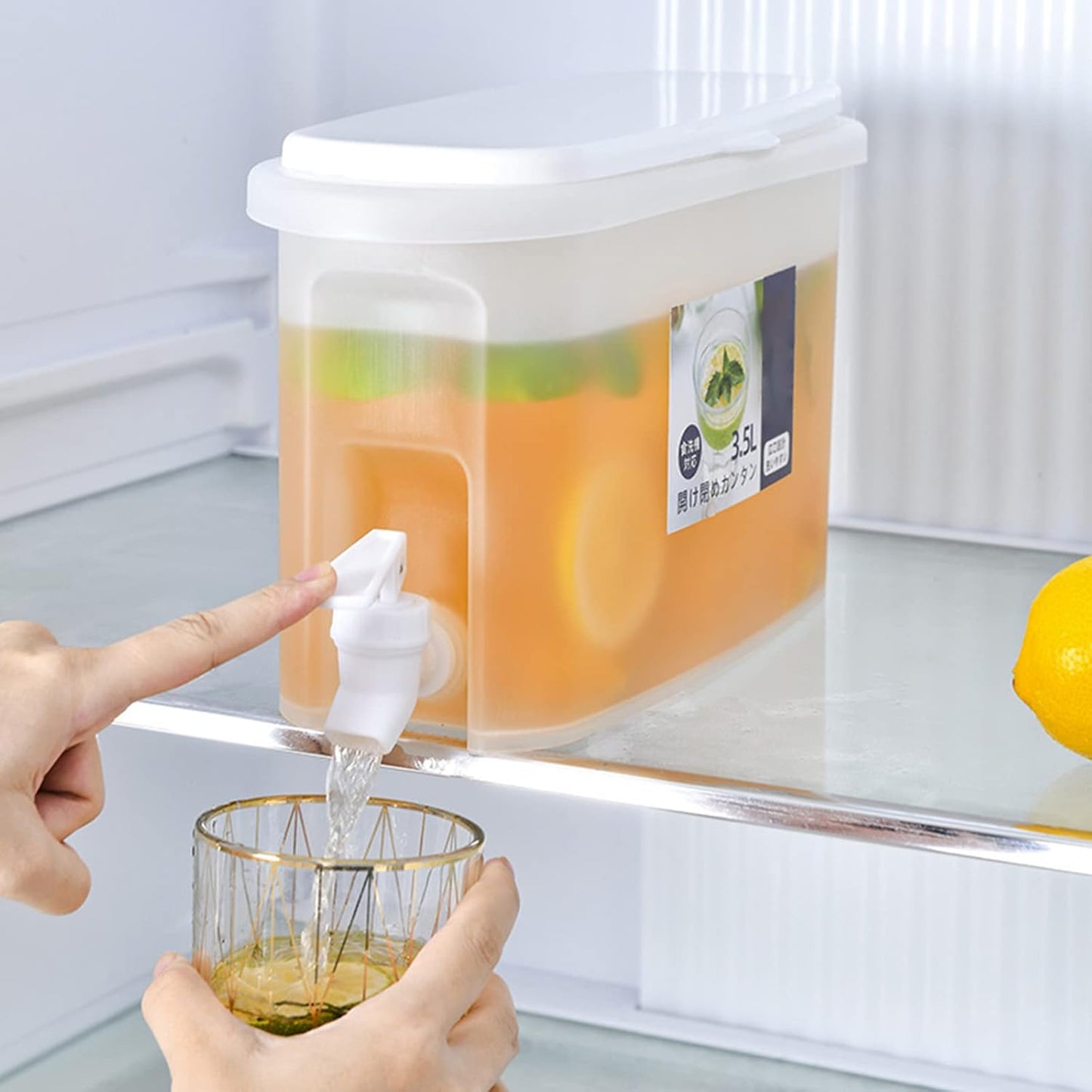 3.5L Drink Dispenser - Plastic Drinks Dispenser - Juice & Water Dispenser with Dual Use