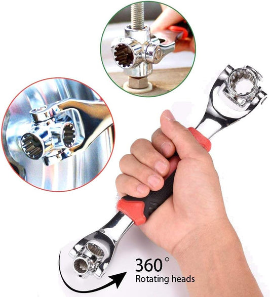 48-in-1 Universal Socket Wrench with 360° Rotating Head for Home and Car Repair