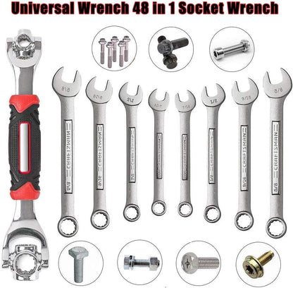 48-in-1 Universal Socket Wrench with 360° Rotating Head for Home and Car Repair