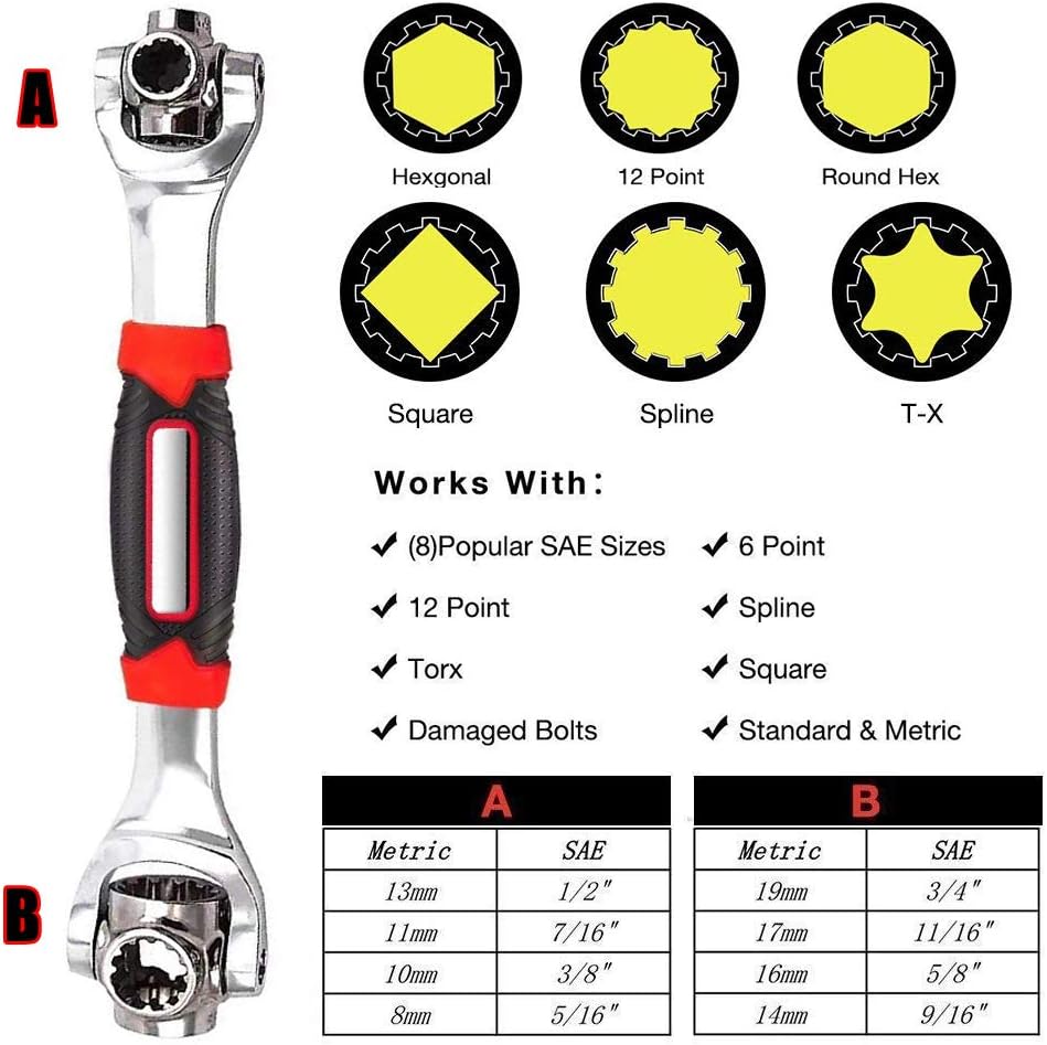 48-in-1 Universal Socket Wrench with 360° Rotating Head for Home and Car Repair