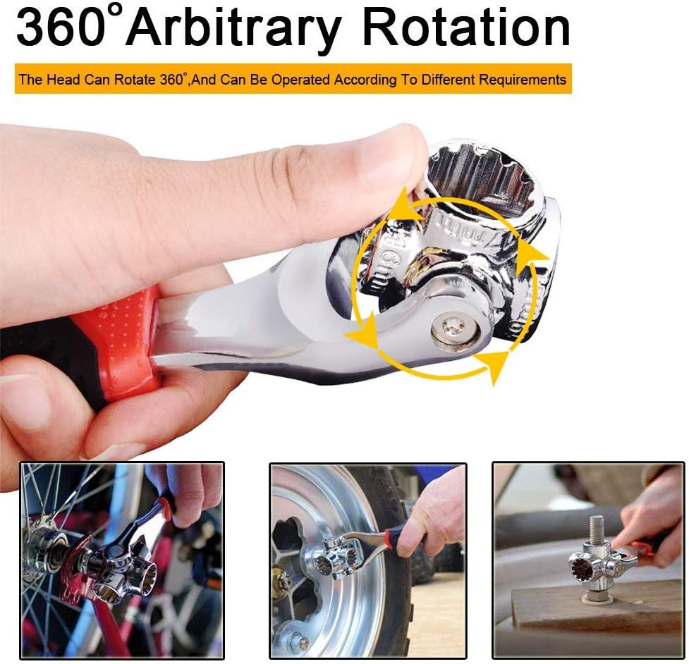 48-in-1 Universal Socket Wrench with 360° Rotating Head for Home and Car Repair