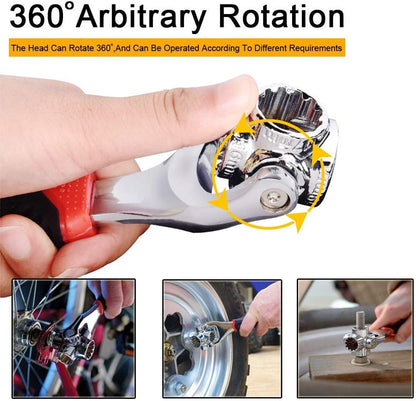 48-in-1 Universal Socket Wrench with 360° Rotating Head for Home and Car Repair