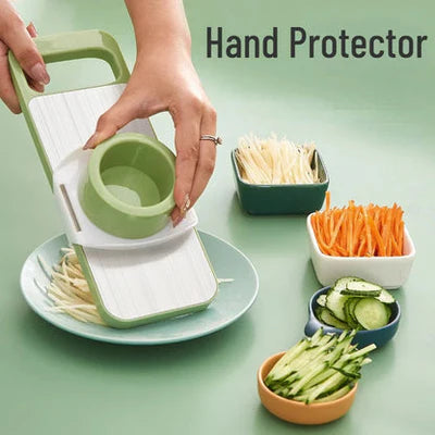 5-in-1 Stainless Steel Vegetable Cutter & Grater