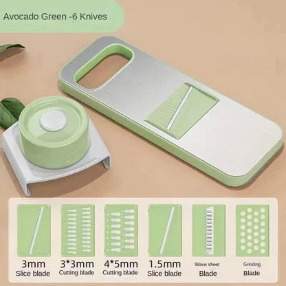 5-in-1 Stainless Steel Vegetable Cutter & Grater