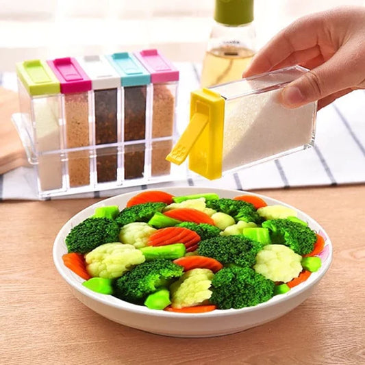 6 Pcs/Set Kitchen Spice Jar - Seasoning storage box