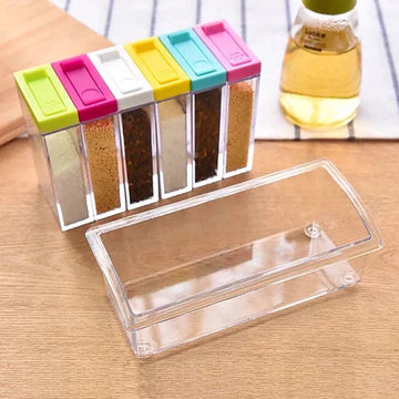 6 Pcs/Set Kitchen Spice Jar - Seasoning storage box