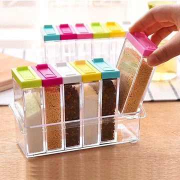 6 Pcs/Set Kitchen Spice Jar - Seasoning storage box